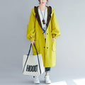 Casual yellow women parka trendy plus size hooded two ways to wearwinter jacket Elegant low high design winter coats
