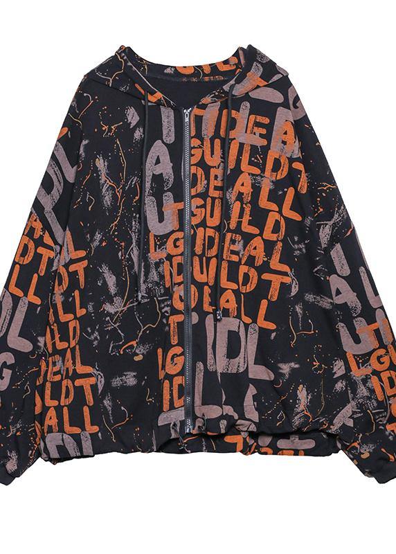 French hooded pockets Fine coat for woman orange Letter coat