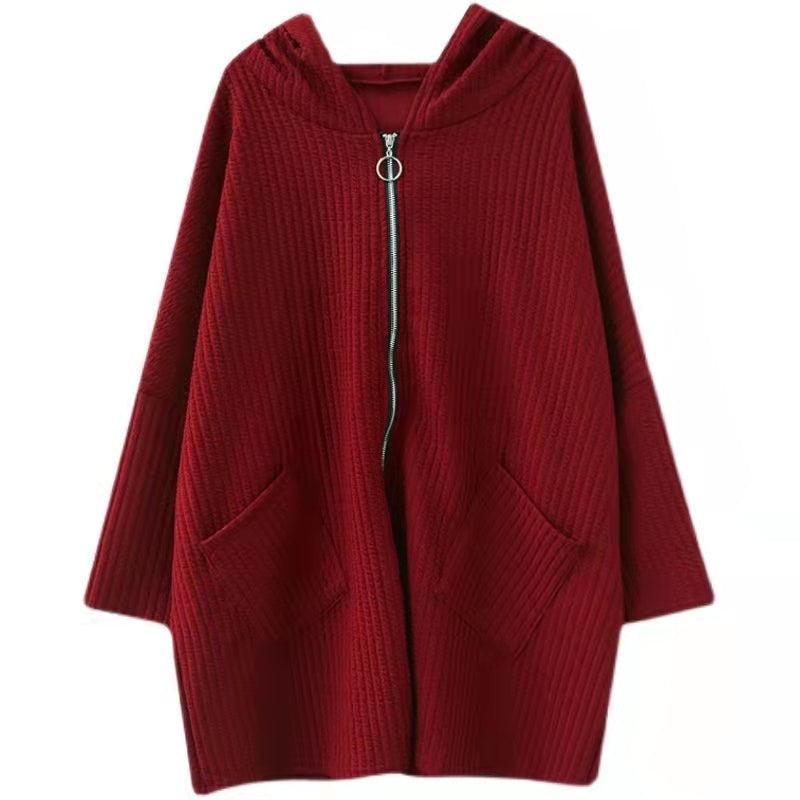 New black coats Loose fitting hooded women outwear thick
