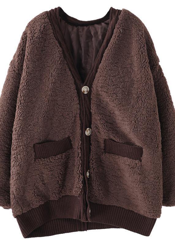 Warm chocolate women parkas plus size winter winter coats v neck jacket