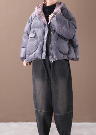 Warm gray Parkas plus size warm winter hooded thick coat