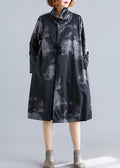 boutique plus size coat fall black Turtleneck pockets coat